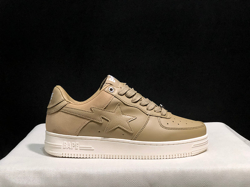 BAPE Low-Top Sneakers – Khaki & Cream