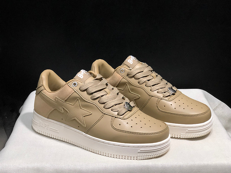 BAPE Low-Top Sneakers – Khaki & Cream