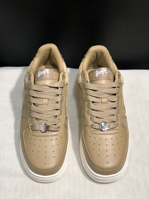 BAPE Low-Top Sneakers – Khaki & Cream