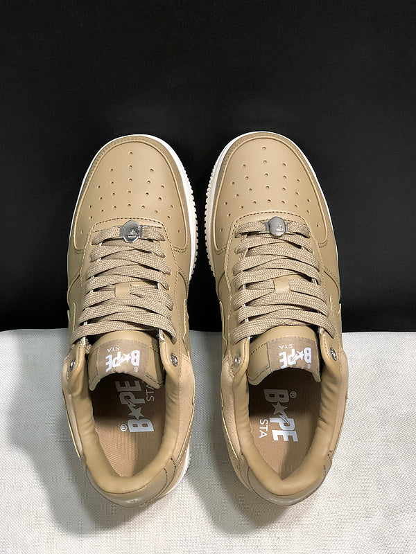 BAPE Low-Top Sneakers – Khaki & Cream