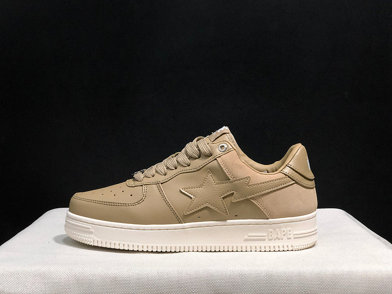 BAPE Low-Top Sneakers – Khaki & Cream